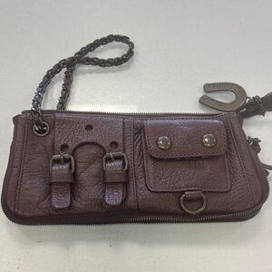 Betsey Johnson leather wristlet clutch